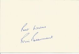 Bill Beaumont CBE signed card approx 6 x 5 inches. William Blackledge Beaumont 9/3/1952 is an