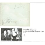 Ben Lyon and Bebe Daniels signed vintage autograph album page. Comes with biography info. TV Film