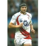 Rugby Union Steve Borthwick signed 12x8 colour photo pictured playing for England. Good Condition.