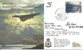 Grp Capt John Ward 1962 World Record holder London - Aden signed Avro Vulcan flown RAF bomber cover.