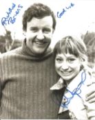 Richard Briers and Felicity Kendall signed 10x8 black and white The Good Life photo. Good Condition.
