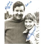 Richard Briers and Felicity Kendall signed 10x8 black and white The Good Life photo. Good Condition.