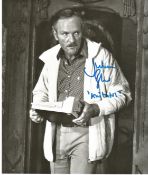 Julian Glover signed 10x8 black and white photo pictured in his role as Aristotle Kristatos in the