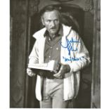 Julian Glover signed 10x8 black and white photo pictured in his role as Aristotle Kristatos in the