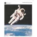 Space Bruce McCandless signed 1st untethered EVA photo dedicated and inscribed Outer Space, STS41b