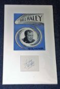 Bill Haley signature piece mounted below original programme. Approx overall size 20x16. Dedicated.
