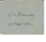 Sir W M Ramsey New Testament scholar signed card dated 1931. Good Condition. All autographed items
