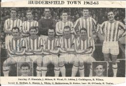 Football Kevin McHale signed Huddersfield Town 1962-63 black and white newspaper photo. Good