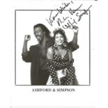 Ashford and Simpson signed 10 x 8 inch b/w photo. Good Condition. All autographed items are