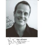 Phil Vickery signed 6x4 black and white promo photo dedicated. Good Condition. All autographed items