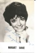 Margaret Savage signed 6 x 4 inch b/w photo. Good Condition. All autographed items are genuine
