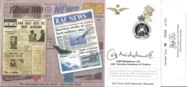 Cliff Michelmore CBE signed RAF News cover. Good Condition. All autographed items are genuine hand