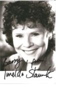 Imelda Staunton signed 6x4 black and white photo. Imelda Mary Philomena Bernadette Staunton, CBE (