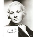 Joan Fontaine signed white card with 10x8 black and white photo. Good Condition. All autographed