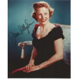 June Allyson signed stunning 10 x 8 inch colour photo. Good Condition. All autographed items are
