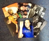 Snooker and Darts collection 6 signed photos from some legendary names such as Peter Ebdon, Wayne