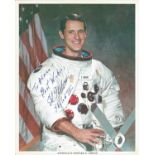 Space Ed Gibson signed 10 x 8 inch colour white space suit photo to Adrien, Skylab Astronaut. Good