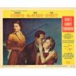 Fred MacMurray signed colour movie still from There's always tomorrow. Good Condition. All
