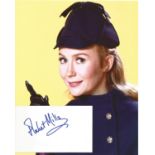 Juliet Mills signed white card with 10x8 colour photo. Good Condition. All autographed items are