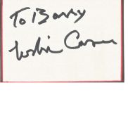 Leslie Caron signed 4x3 white card dedicated. Leslie Claire Margaret Caron ( born 1 July 1931) is