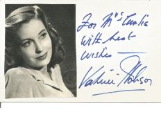 Valerie Hobson signed 6 x 4 inch b/w photo dedicated. Good Condition. All autographed items are