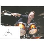 Lars Ulrich signed white card with 10x8 colour photo. Good Condition. All autographed items are