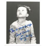 Carol Coombe as Janie Bailey signed 10 x 8 inch b/w photo inscribes It's a wonderful Life. Good