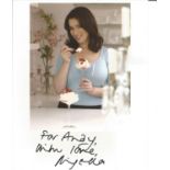 Nigella Lawson signed 10x8 colour photo dedicated. Good Condition. All autographed items are genuine