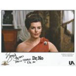 Eunice Grayson signed 10x8 colour photo pictured in her role as Sylvia Trench from the Bond Movie Dr