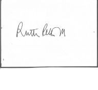 Ruth Rendall signed 5x3 white card. Ruth Barbara Rendell, Baroness Rendell of Babergh, CBE (née