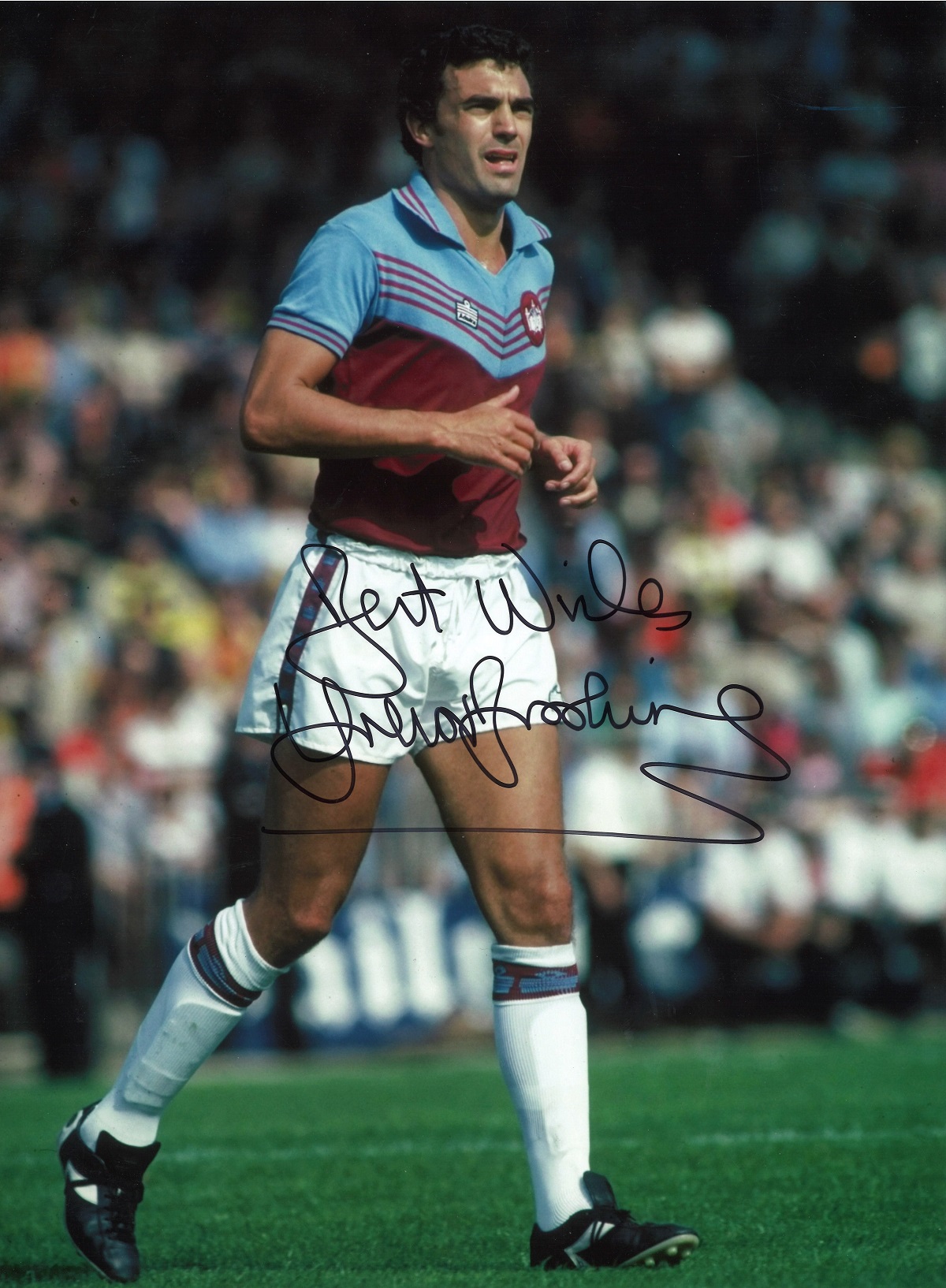 Trevor Brooking signed 16x12 colour West Ham photo. Good Condition. All autographed items are