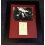 Fenella Fielding Carry on framed autograph display. Approx. 19 x 15 inches overall, nice autograph