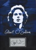 Gilbert O'Sullivan genuine authentic signed autograph display. High quality professionally mounted