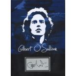 Gilbert O'Sullivan genuine authentic signed autograph display. High quality professionally mounted