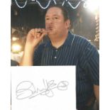 Johnny Vegas signed white card with 10x8 colour photo. Good Condition. All autographed items are