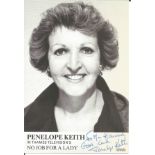 Penelope Keith signed 6 x 4 inch b/w photo dedicated No Job for a Lady. Good Condition. All