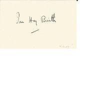 Ian Hay Beith signed white card dated 1927. Major General John Hay Beith, CBE, was a British