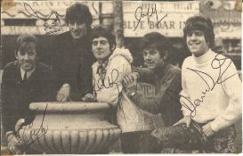 Dave Dee, Dozy, Beaky, Mick, Titch signed 7 x 4 inch b/w newspaper photo. Good Condition. All