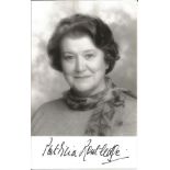 Patricia Routledge signed 5x3 black and white photo. Good Condition. All autographed items are