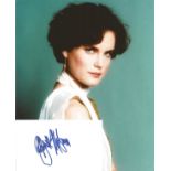 Elizabeth Mcgovern signed white card with 10x8 colour photo. Good Condition. All autographed items