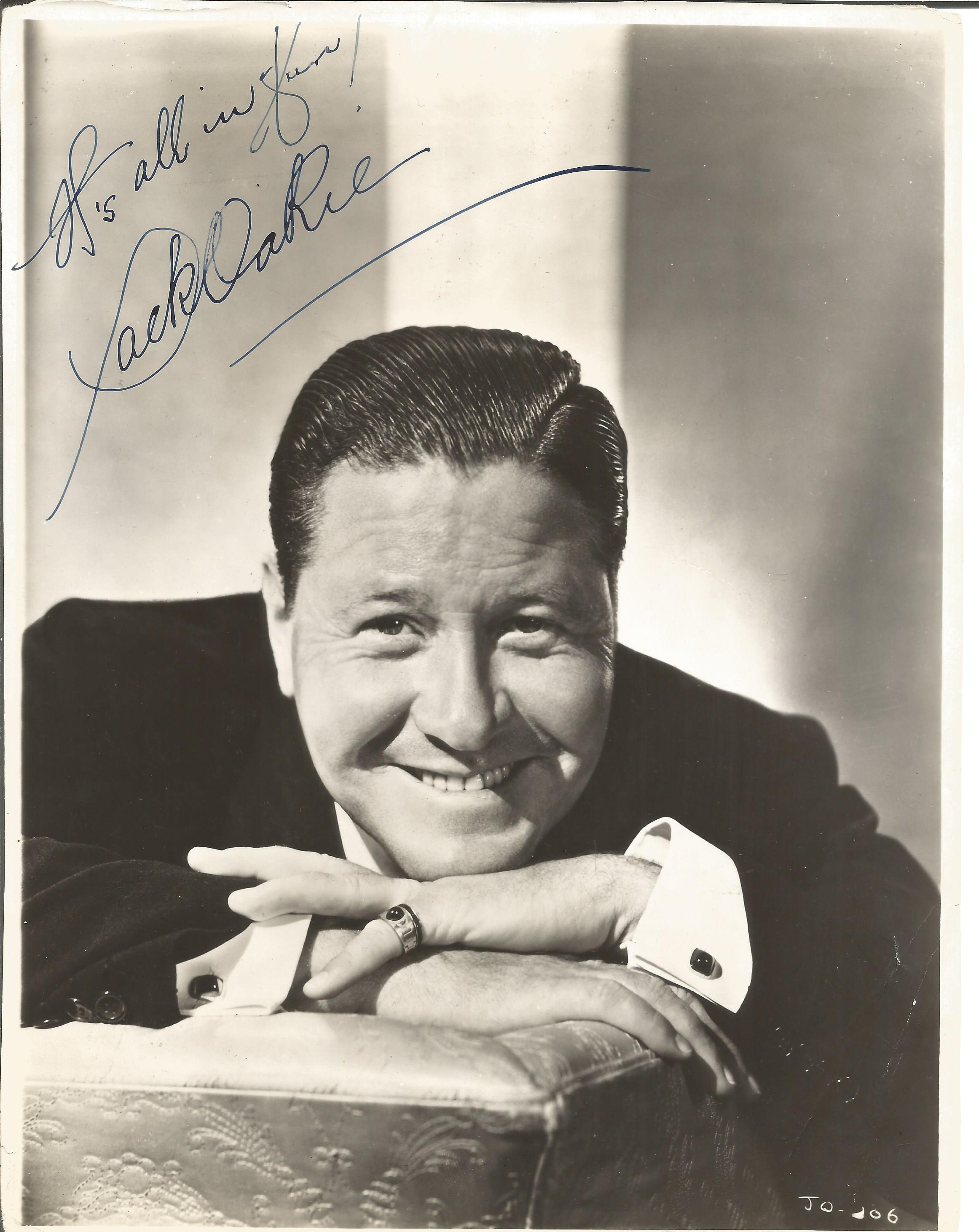 Jack Oakie signed 10x8 vintage black and white photo. Jack Oakie (born Lewis Delaney Offield,