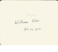 William Ebor Temple signed white card dated 1933. English Anglican priest, who served as Bishop of
