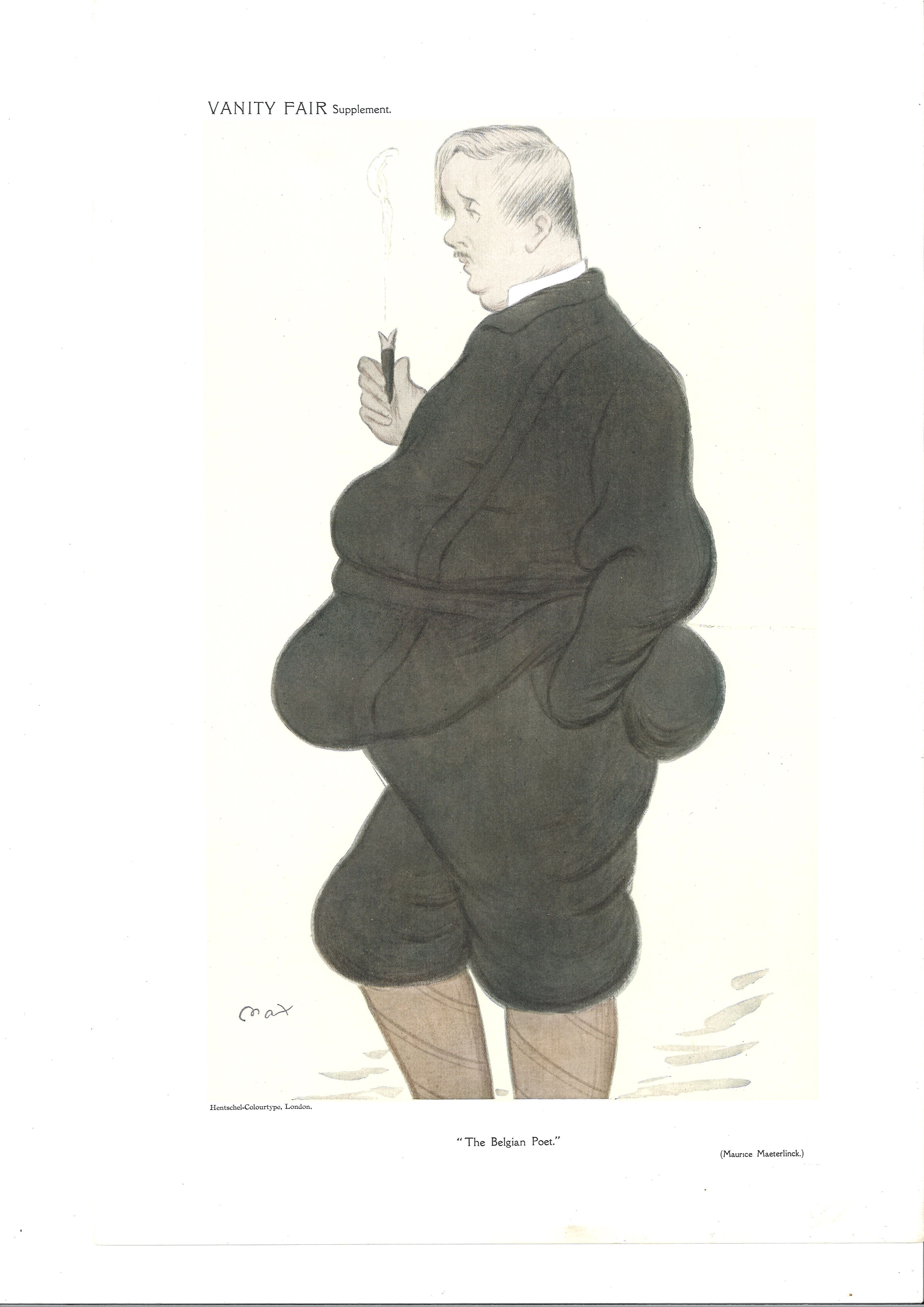 2X Men of the Arts Vanity Fair prints Maurice Maeterlinck The Belgian Poet and George Alexander