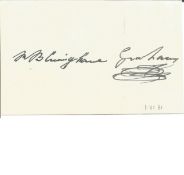 Robert Cunningham Graham signed white card dated 1931, Scottish politician, writer, journalist and