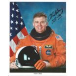 Space Charles Brady signed 10 x 8 inch colour orange space suit photo, STS78 Astronaut. Good