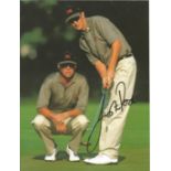 Justin Rose Signed Golf Picture. Good Condition. All autographed items are genuine hand signed and