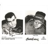 Pet Shop Boys signed 10x8 black and white promo photo signed by Neil Tennant and Chris Lowe. Good