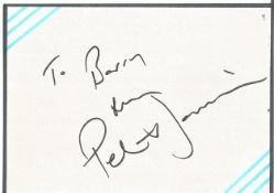 Peter Davison signed 4x3 white card dedicated. Peter Davison (born Peter Malcolm Gordon Moffett;