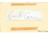 Tom O'Connor signed autograph album page. Good Condition. All autographed items are genuine hand