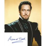 Richard Todd signed white card with 10x8 colour photo. Good Condition. All autographed items are